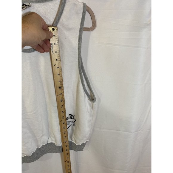 Puma Sports Shirt Womens Small White Gray Trim Logo Pullover Tank Top Women. - Picture 6 of 6